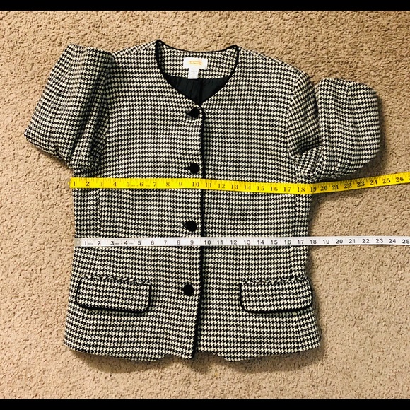 TALBOTS Houndstooth Blazer size 10 Workwear Classic 66%Worsted Wool and 34%Rayon - Picture 7 of 11